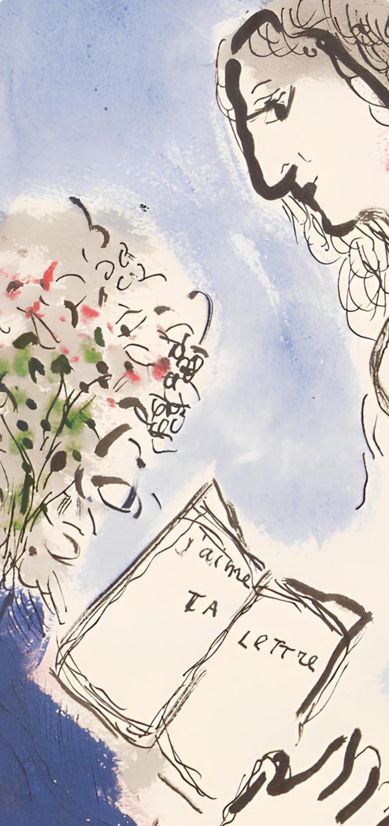 Marc Chagall, Composition, Lettres D'Hivernage, Lithograph