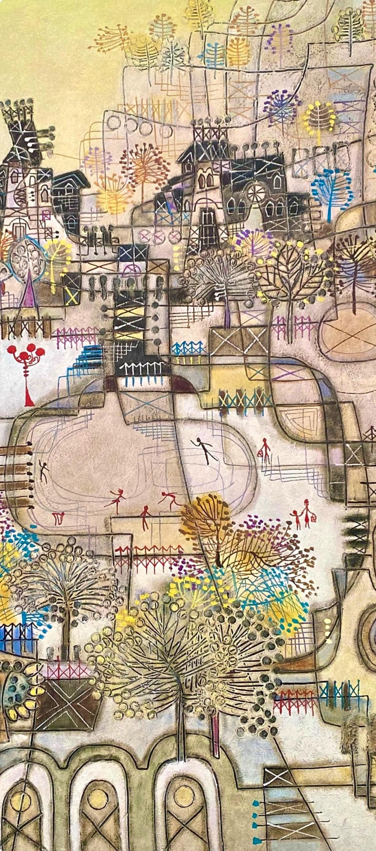 Heshi Yu, Skaters, Original Edition Offset Lithograph