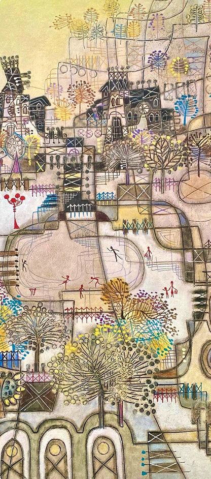 Heshi Yu, Skaters, Original Edition Offset Lithograph