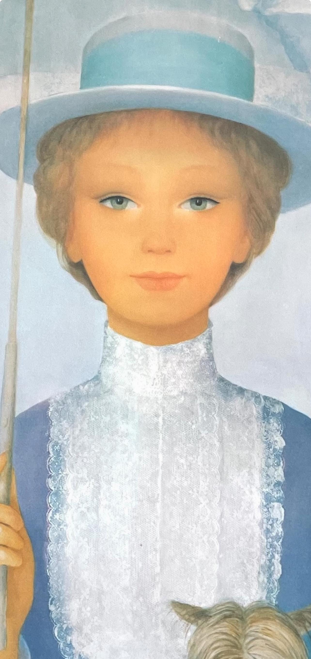 Guy Sradour, Jeune Fille L'Ombrelle, Original Edition Offset Lithograph