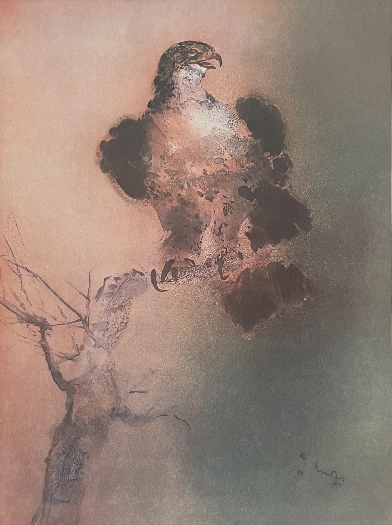Kaiko Moti, Falcon, Original Edition Offset Lithograph