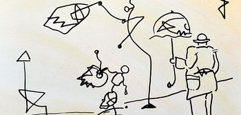 Peter Max, Umbrella Man, Hand Signed, Mixed Media Watercolor And Silkscreen Painting