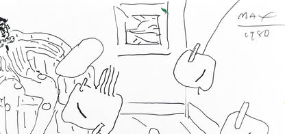 Peter Max, Seated Man, Hand Signed, Pen And Ink Drawing