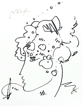 Peter Max, Lady Profile, Hand Signed, Monotype Silkscreen