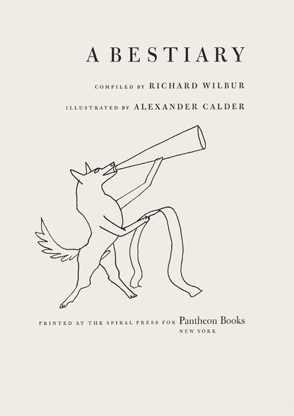 Alexander Calder, Composition, A Bestiary, Letterpress Print