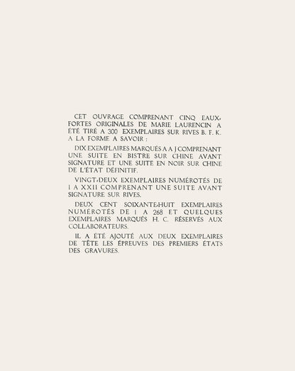 Marie Laurencin, Composition, Antars, Etching