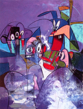 George Condo, Comic Relief, Drawing Paintings, Four Color Process Print