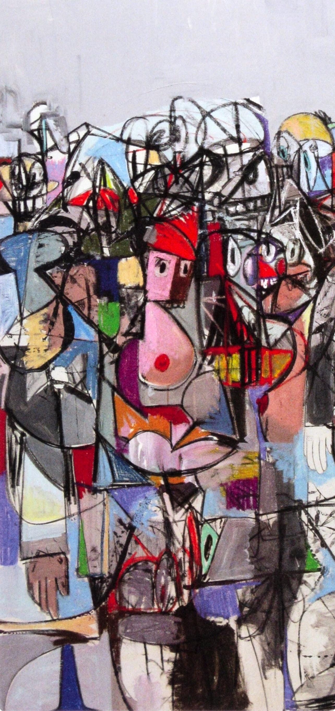 George Condo, Compression I, Drawing Paintings, Four Color Process Print