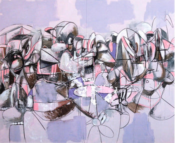 George Condo, Purple Compression, Drawing Paintings, Four Color Process Print