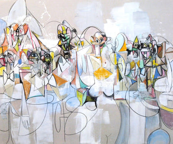 George Condo, Parallel Figures, Drawing Paintings, Four Color Process Print