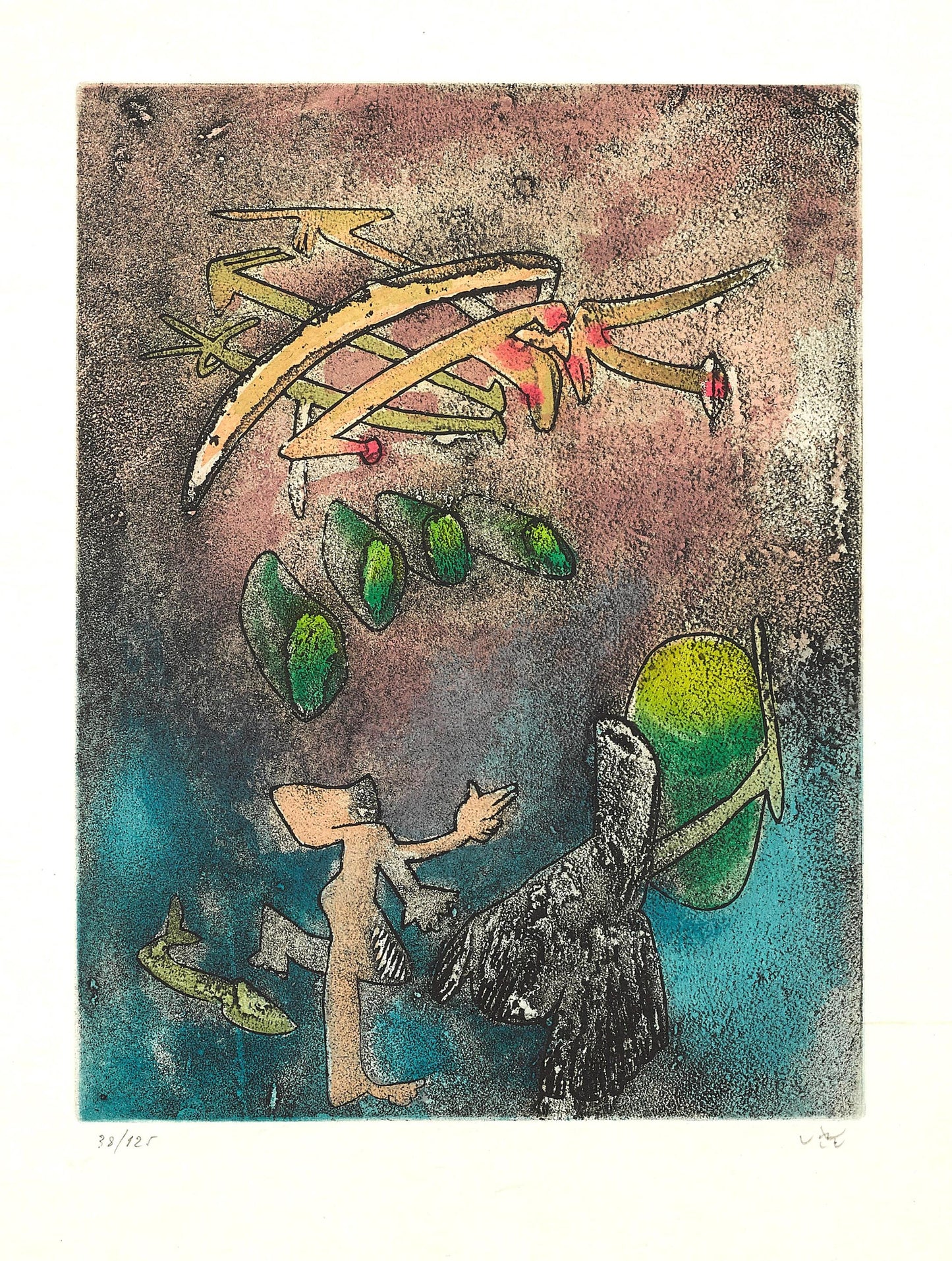 Roberto Matta, Composition (Sabatier 393), Centre Noeuds, Etching