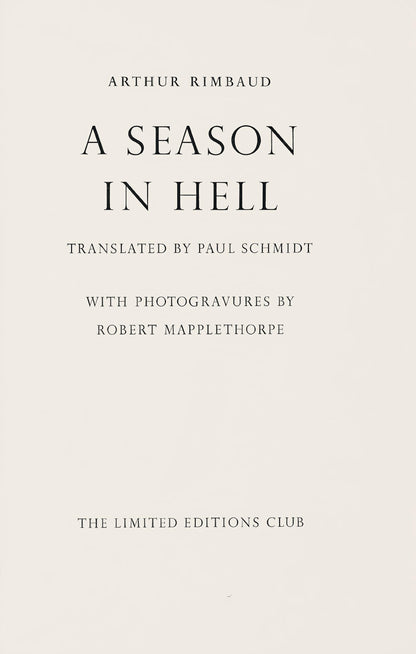Robert Mapplethorpe, Javier, A Season In Hell, Photogravure