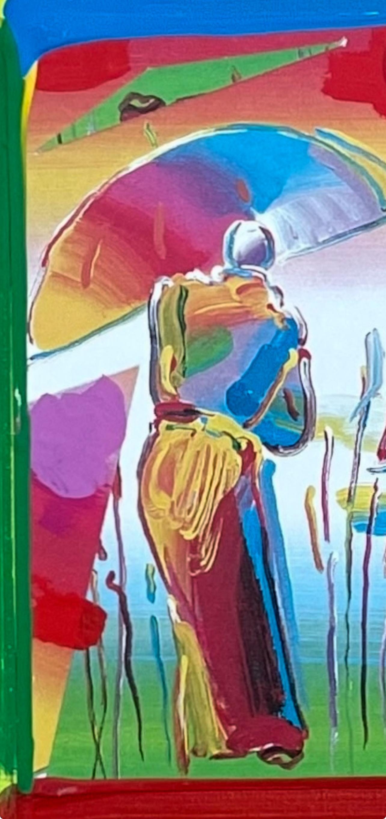 Peter Max, Two Sages, Hand Signed, Mixed Media Acrylic And Lithograph Painting