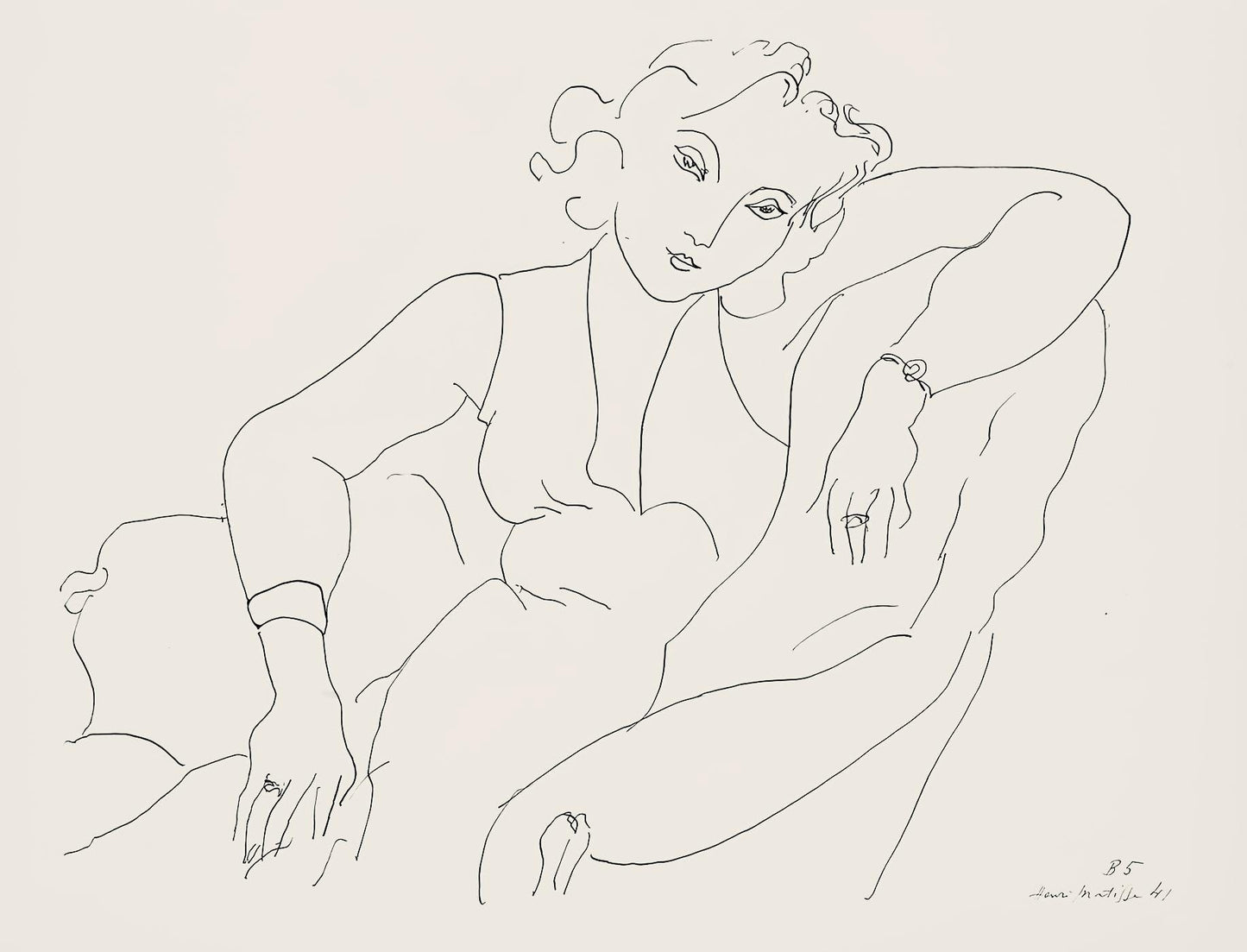 Henri Matisse, Srie B, Var. 5 (Duthuit 9), Henri Matisse, Dessins, Thmes Et Variations, Lithograph