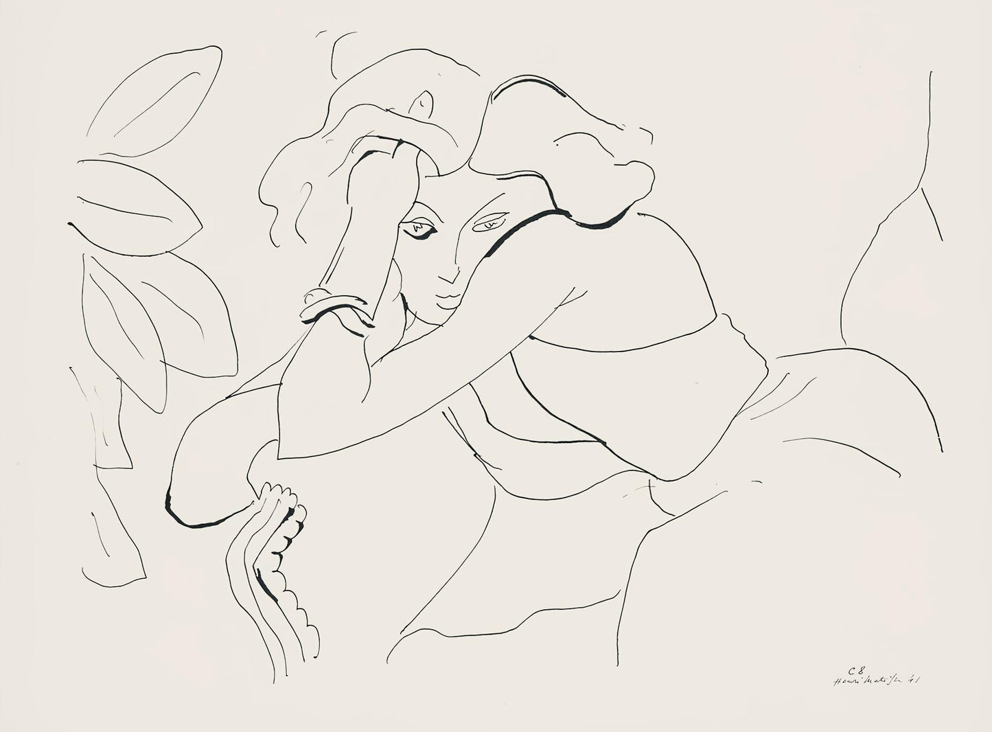 Henri Matisse, Srie C, Var. 8 (Duthuit 9), Henri Matisse, Dessins, Thmes Et Variations, Lithograph