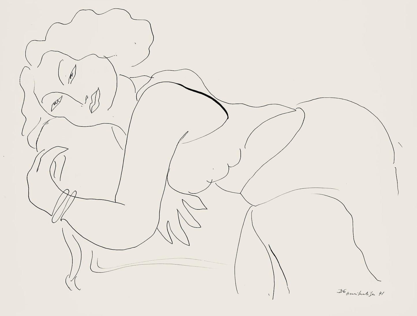 Henri Matisse, Srie D, Var. 6 (Duthuit 9), Henri Matisse, Dessins, Thmes Et Variations, Lithograph