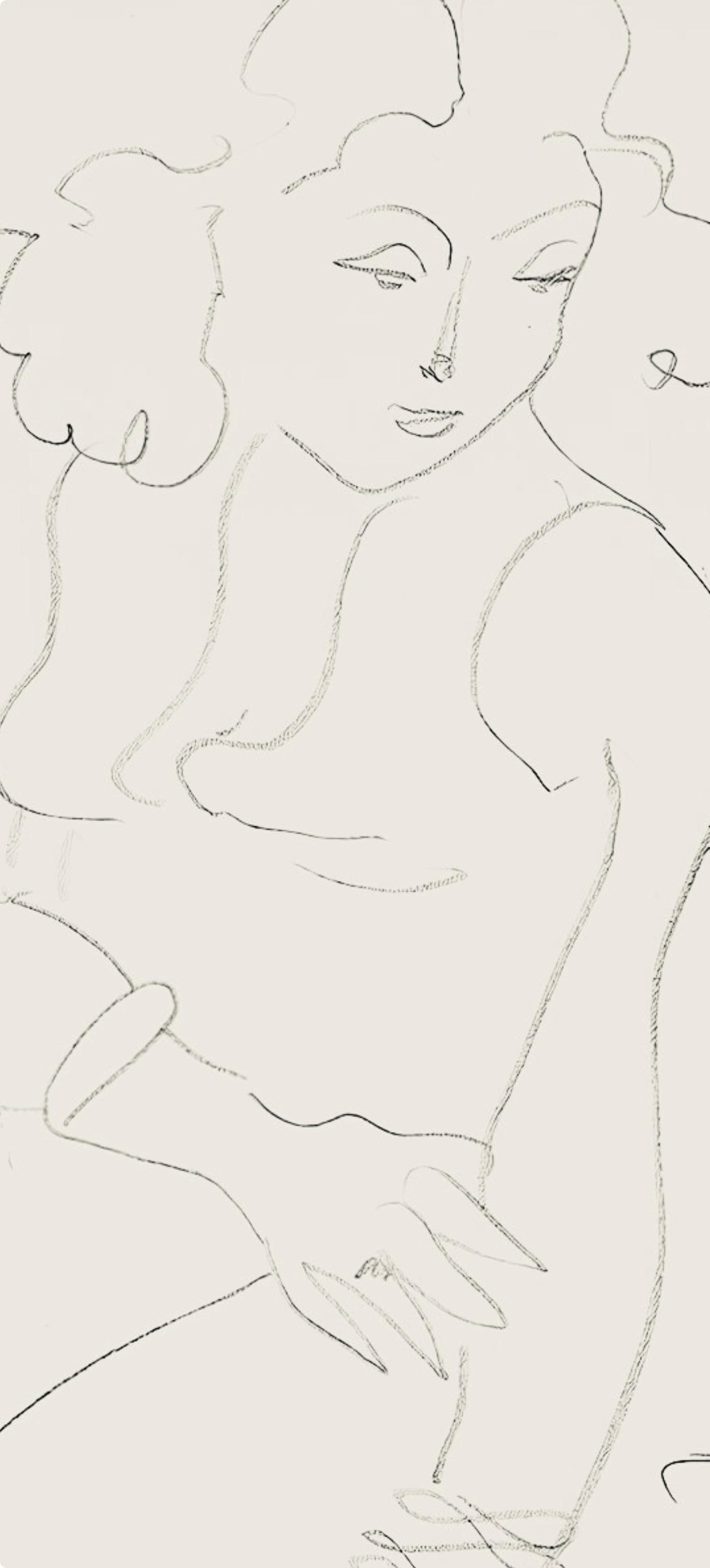 Henri Matisse, Srie E, Var. 2 (Duthuit 9), Henri Matisse, Dessins, Thmes Et Variations, Lithograph