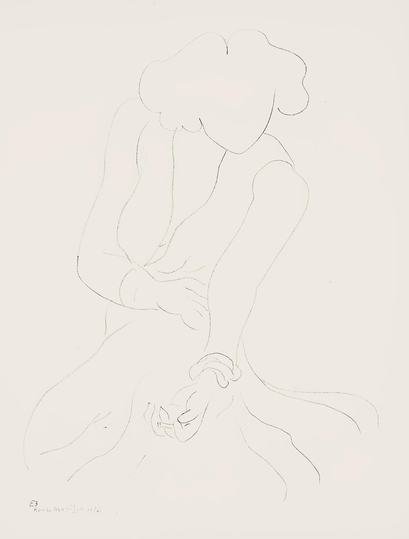Henri Matisse, Srie E, Var. 3 (Duthuit 9), Henri Matisse, Dessins, Thmes Et Variations, Lithograph