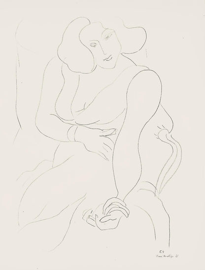 Henri Matisse, Srie E, Var. 4 (Duthuit 9), Henri Matisse, Dessins, Thmes Et Variations, Lithograph