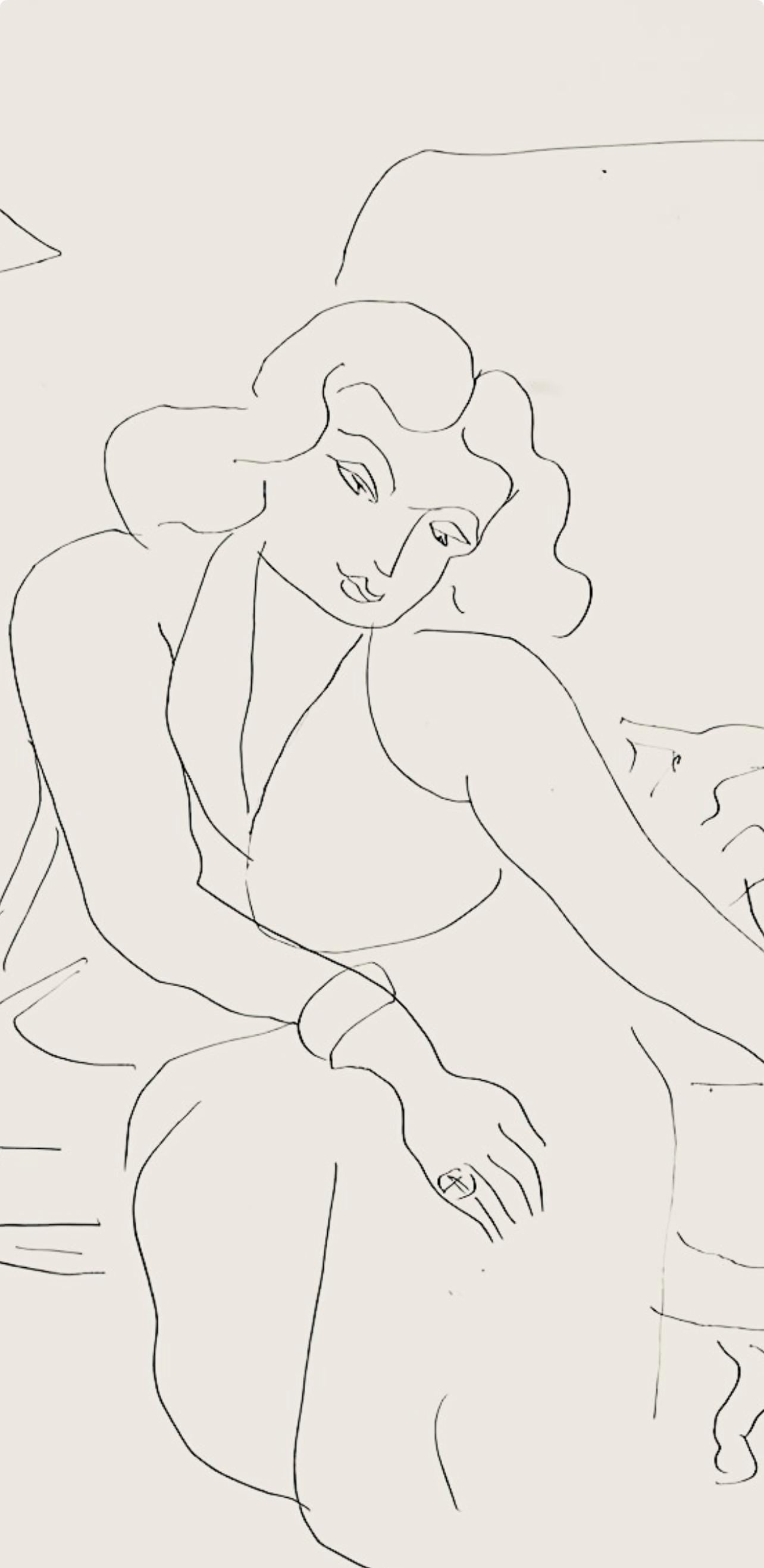 Henri Matisse, Srie E, Var. 11 (Duthuit 9), Henri Matisse, Dessins, Thmes Et Variations, Lithograph