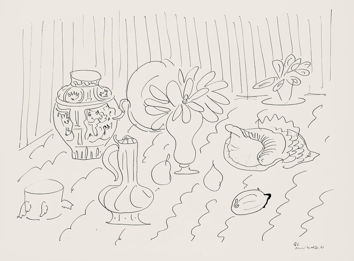 Henri Matisse, Srie G, Var. 1 (Duthuit 9), Henri Matisse, Dessins, Thmes Et Variations, Lithograph