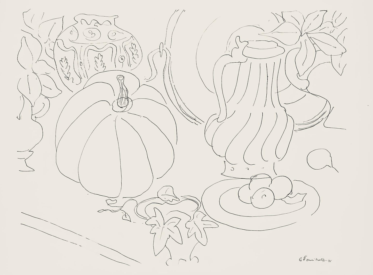 Henri Matisse, Srie G, Var. 5 (Duthuit 9), Henri Matisse, Dessins, Thmes Et Variations, Lithograph