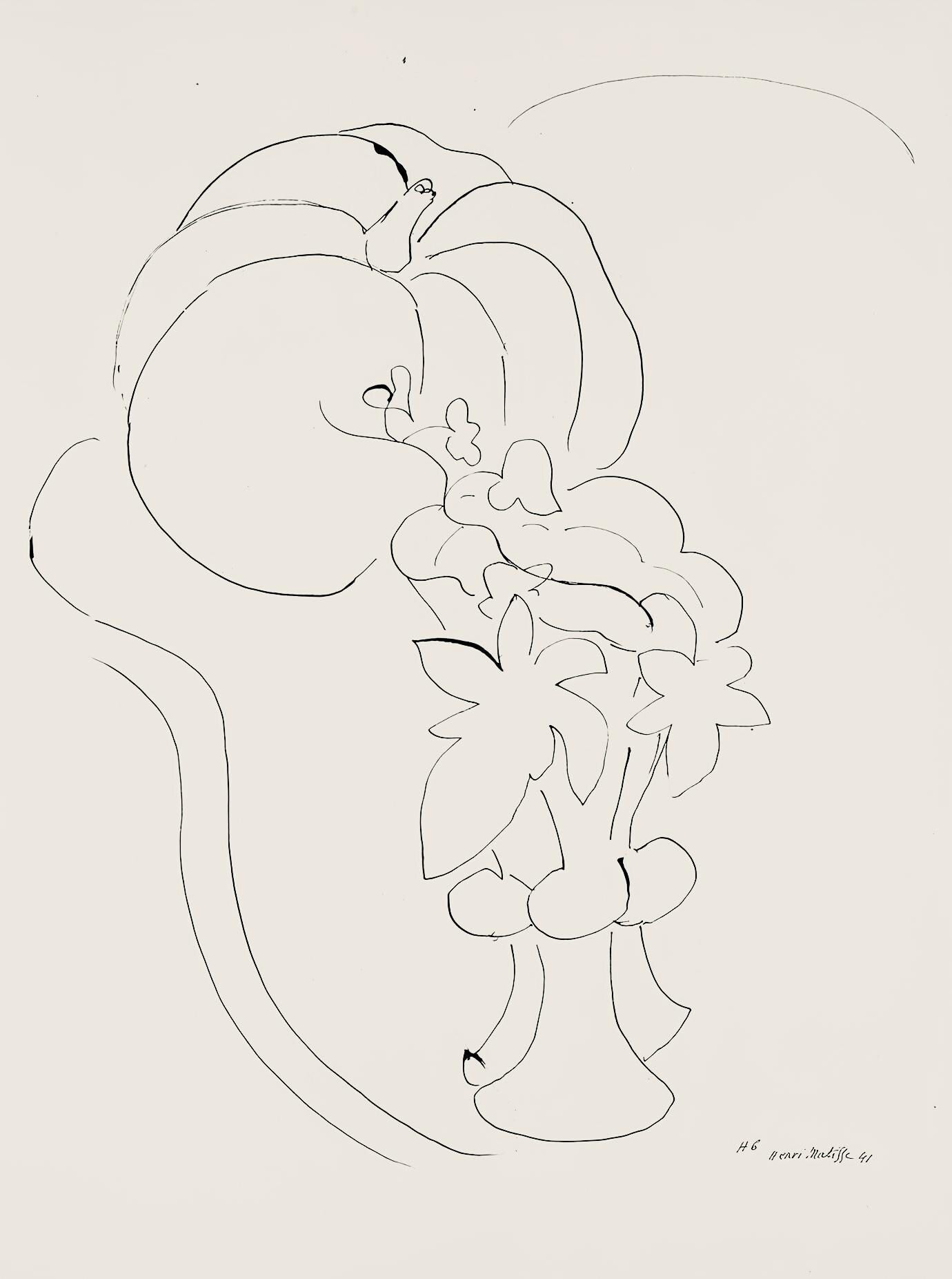 Henri Matisse, Srie H, Var. 6 (Duthuit 9), Henri Matisse, Dessins, Thmes Et Variations, Lithograph