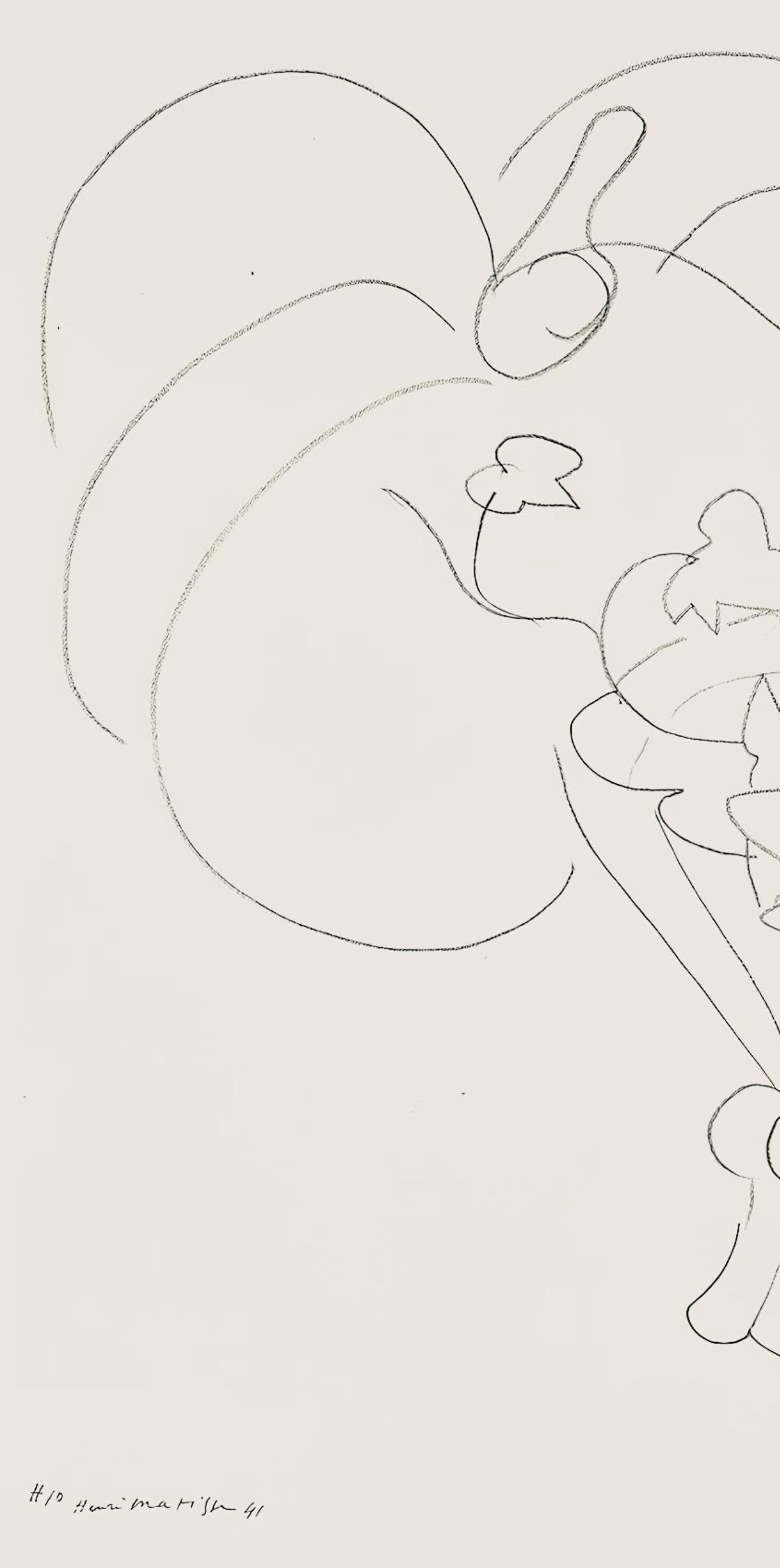 Henri Matisse, Srie H, Var. 10 (Duthuit 9), Henri Matisse, Dessins, Thmes Et Variations, Lithograph