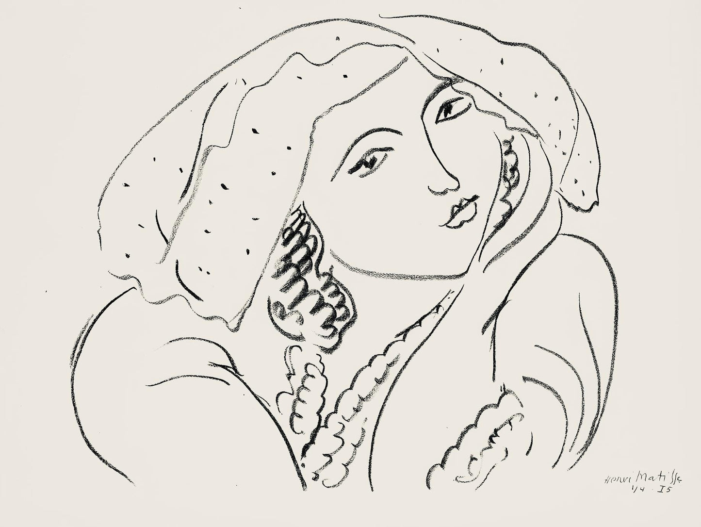 Henri Matisse, Srie I, Var. 5 (Duthuit 9), Henri Matisse, Dessins, Thmes Et Variations, Lithograph