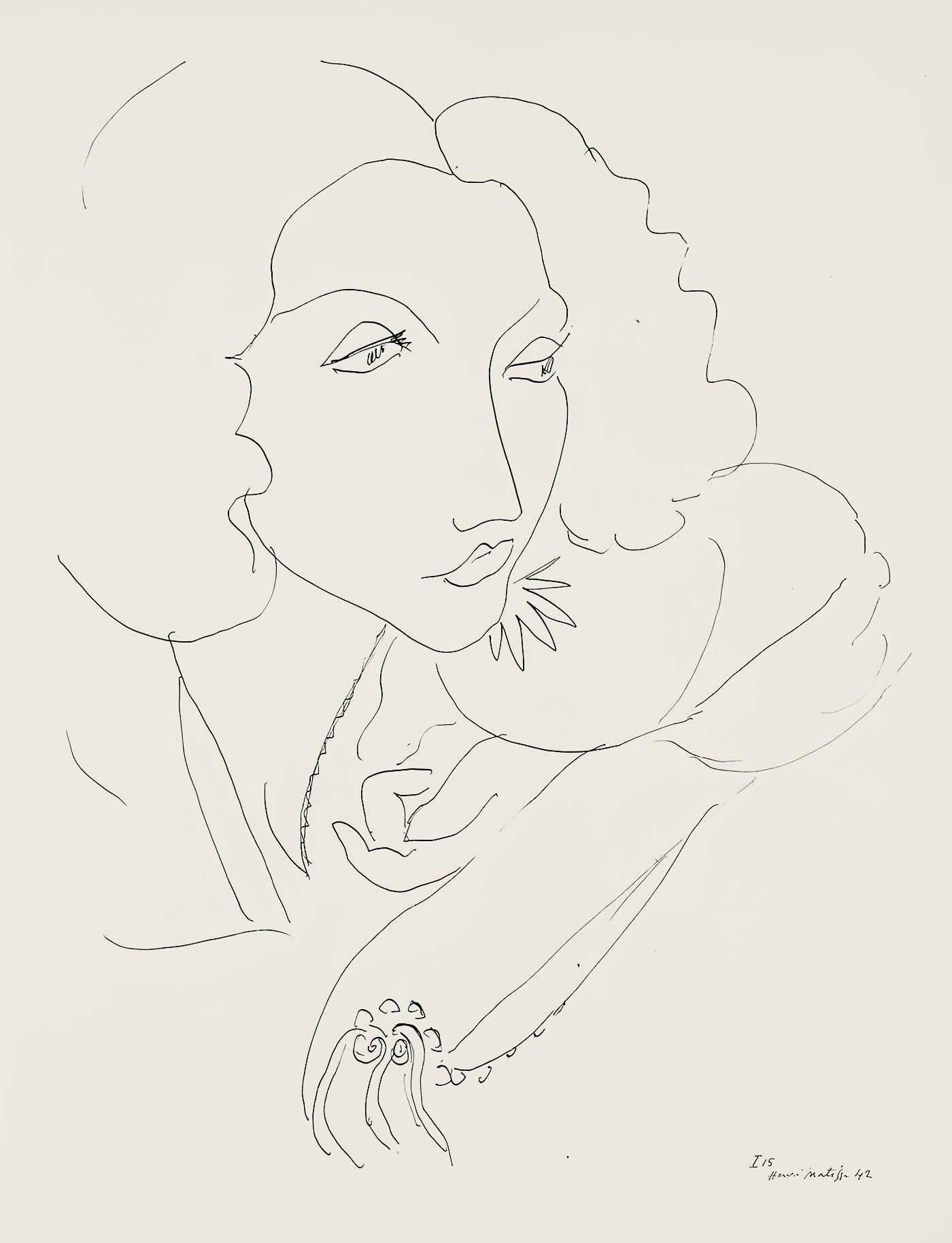 Henri Matisse, Srie I, Var. 15 (Duthuit 9), Henri Matisse, Dessins, Thmes Et Variations, Lithograph