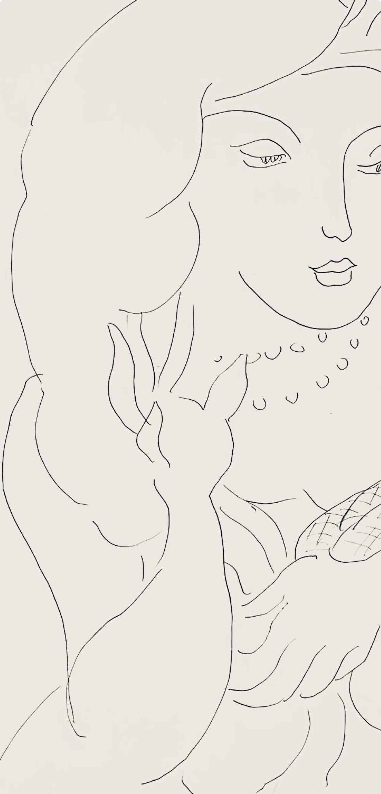 Henri Matisse, Srie K, Var. 3 (Duthuit 9), Henri Matisse, Dessins, Thmes Et Variations, Lithograph