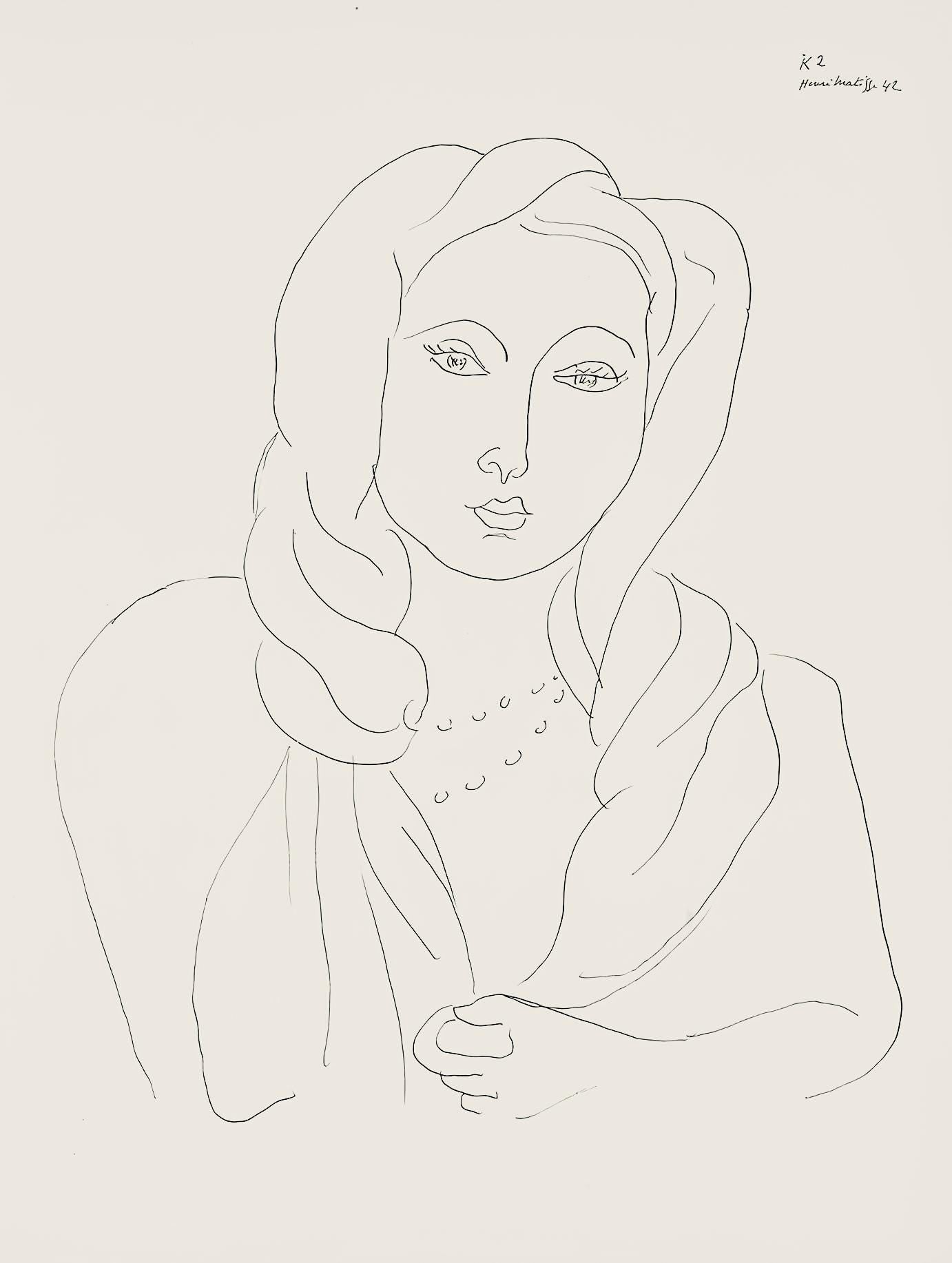 Henri Matisse, Srie K, Var. 2 (Duthuit 9), Henri Matisse, Dessins, Thmes Et Variations, Lithograph