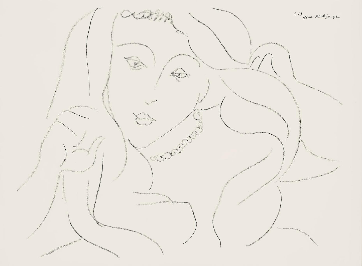 Henri Matisse, Srie L, Var. 13 (Duthuit 9), Henri Matisse, Dessins, Thmes Et Variations, Lithograph