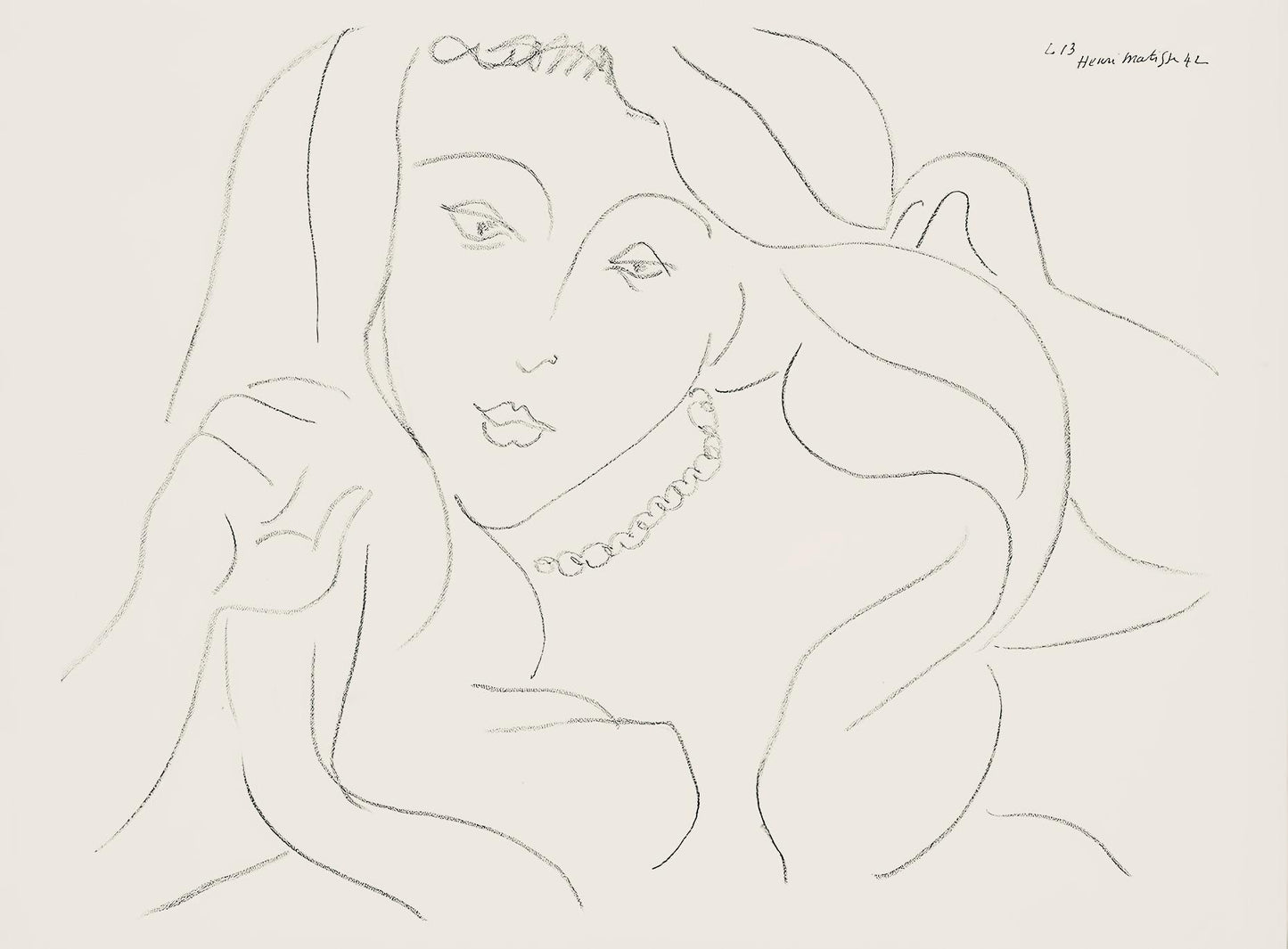 Henri Matisse, Srie L, Var. 13 (Duthuit 9), Henri Matisse, Dessins, Thmes Et Variations, Lithograph