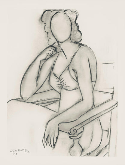 Henri Matisse, Srie P, Var. 1 (Duthuit 9), Henri Matisse, Dessins, Thmes Et Variations, Lithograph