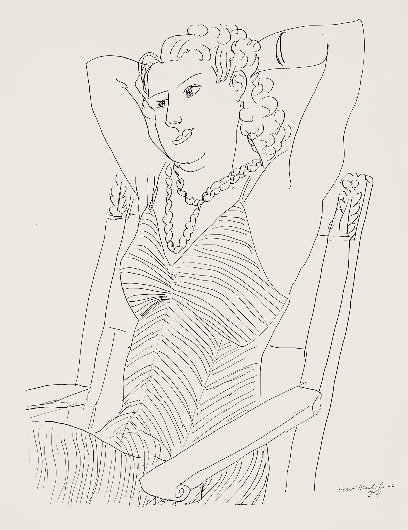 Henri Matisse, Srie P, Var. 4 (Duthuit 9), Henri Matisse, Dessins, Thmes Et Variations, Lithograph