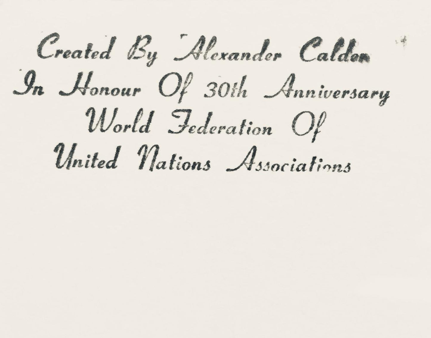 Alexander Calder, Composition, World Federation Of United Nations Associations, Lithograph