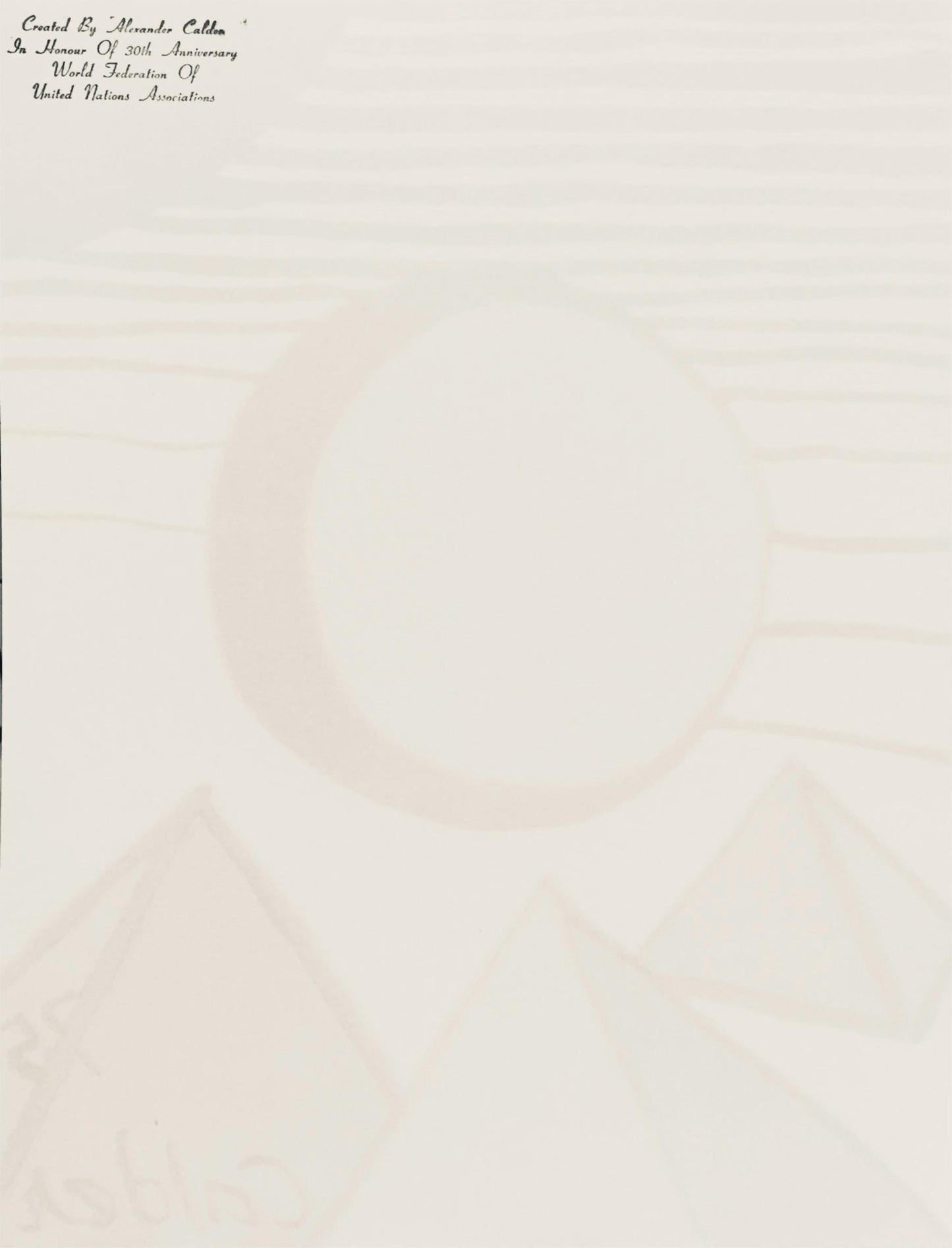 Alexander Calder, Composition, World Federation Of United Nations Associations, Lithograph