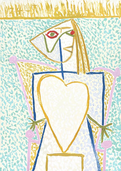 Pablo Picasso, Femme Au Buste En Coeur, Marina Picasso Collection, Official Lithograph