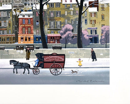 Michel Delacroix, La Neige Sur La Seine, Lithograph