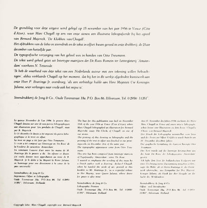 Marc Chagall, Chagall'S Uhren, Lithograph