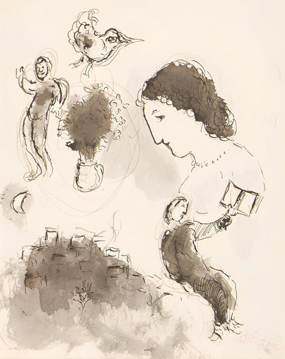 Marc Chagall, Composition, Lettres D'Hivernage, Lithograph