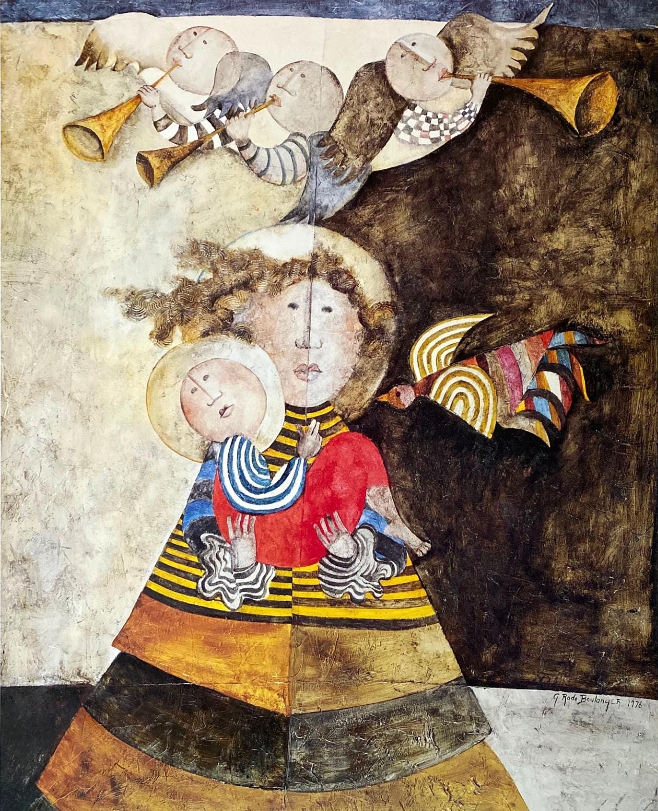 Graciela Rodo Boulanger, Madone Aux Trois Anges, Original Edition Offset Lithograph