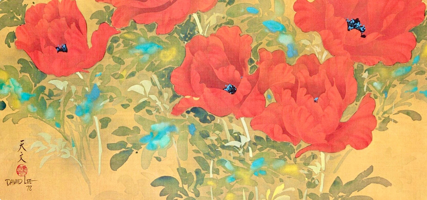 David Lee, Poppies, Original Edition Offset Lithograph