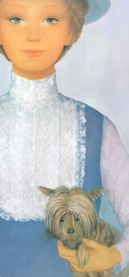 Guy Sradour, Jeune Fille L'Ombrelle, Original Edition Offset Lithograph