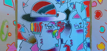 Peter Max, Zero Man In Love, Hand Signed, Mixed Media Acrylic And Lithograph Painting