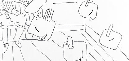 Peter Max, Seated Man, Hand Signed, Pen And Ink Drawing