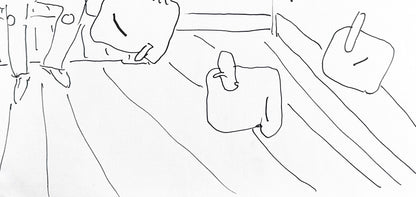 Peter Max, Seated Man, Hand Signed, Pen And Ink Drawing