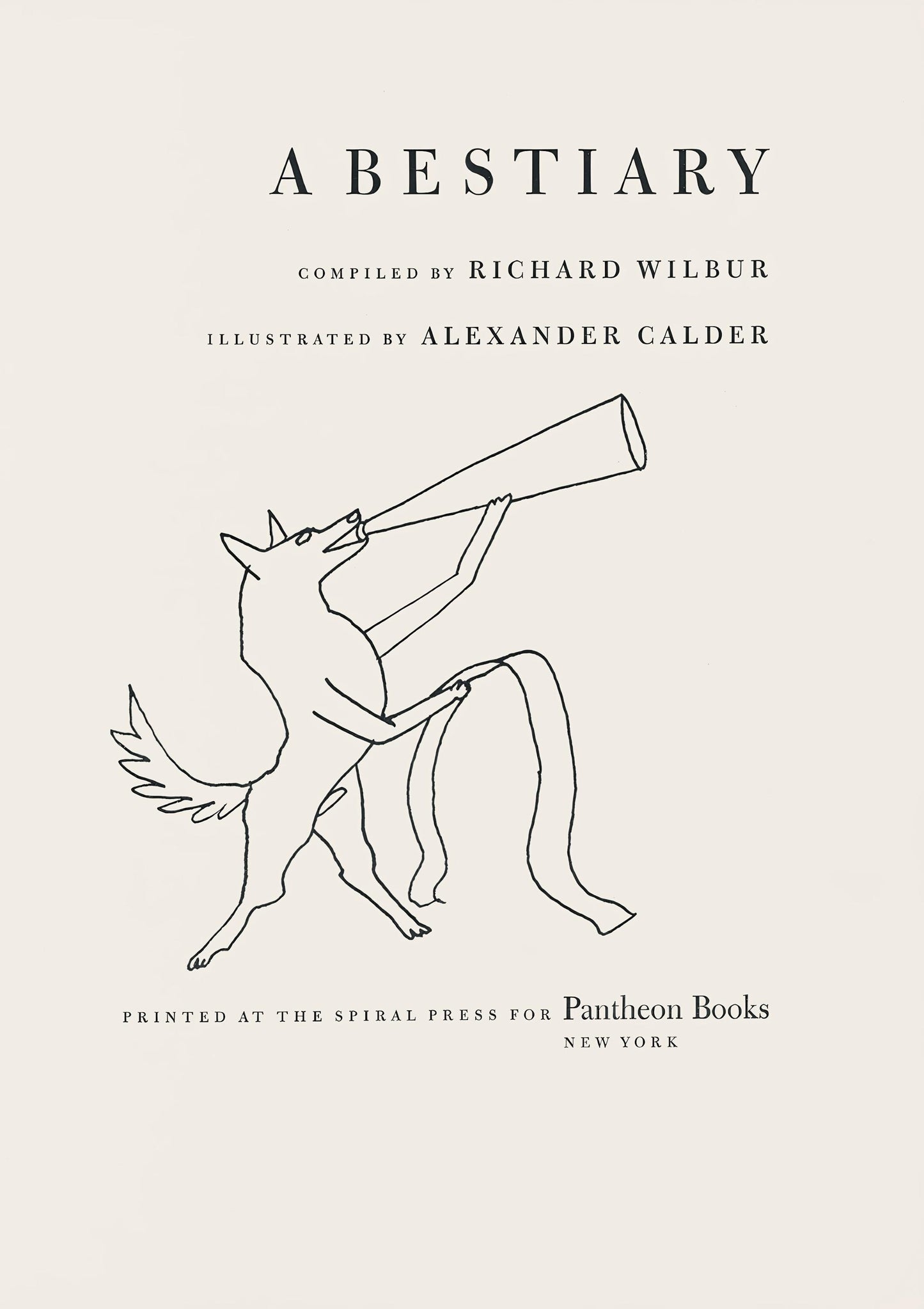 Alexander Calder, Composition, A Bestiary, Letterpress Print