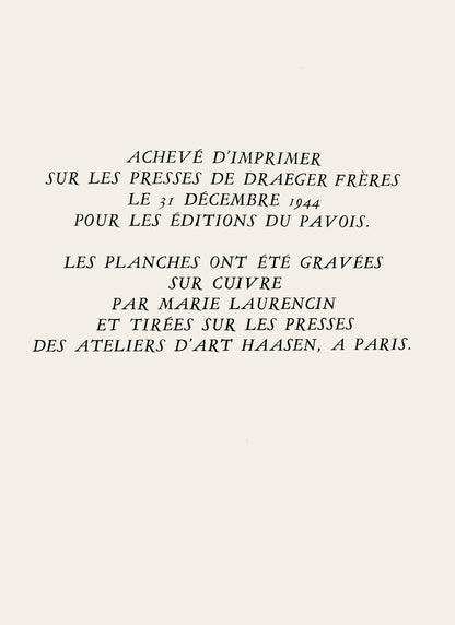 Marie Laurencin, Composition, Antars, Etching